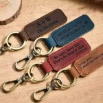 Personalized Gift Laser-Engraved Leather Keychain with Custom Text for Every Occasion